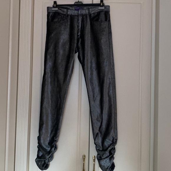 SHARON WAUCHOB SILVER METALIC SHINY PANTS SIZE 44. - Picture 16 of 16